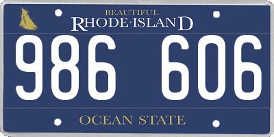 RI license plate 986606