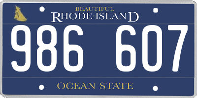 RI license plate 986607