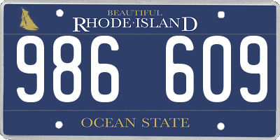 RI license plate 986609