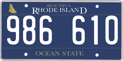 RI license plate 986610