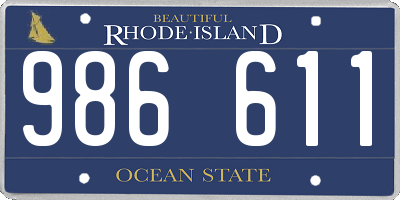 RI license plate 986611