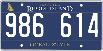 RI license plate 986614