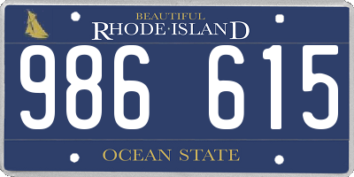 RI license plate 986615