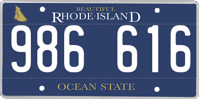 RI license plate 986616