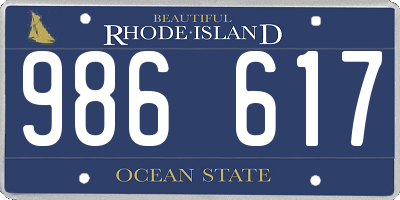 RI license plate 986617