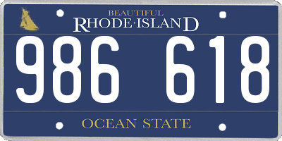 RI license plate 986618