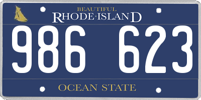 RI license plate 986623