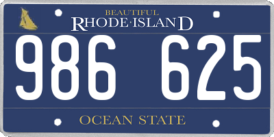 RI license plate 986625