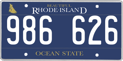 RI license plate 986626