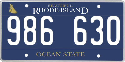 RI license plate 986630