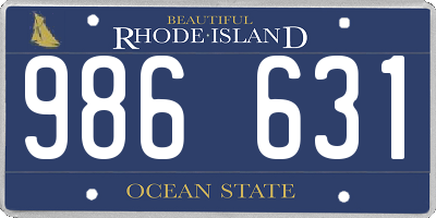 RI license plate 986631