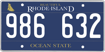 RI license plate 986632