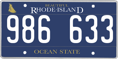 RI license plate 986633