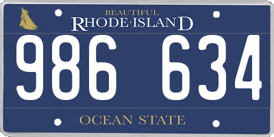 RI license plate 986634