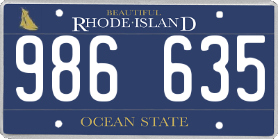 RI license plate 986635