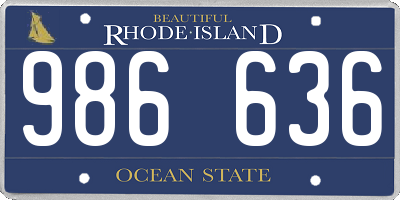 RI license plate 986636