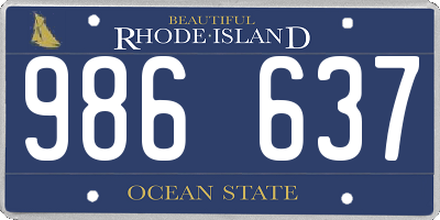 RI license plate 986637