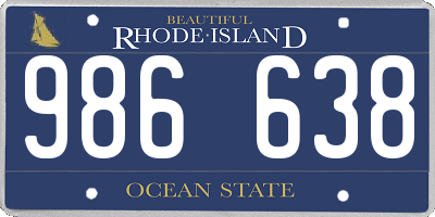 RI license plate 986638