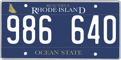 RI license plate 986640