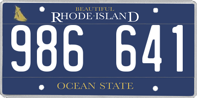 RI license plate 986641