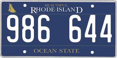 RI license plate 986644