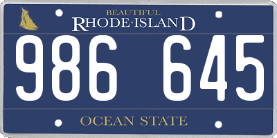 RI license plate 986645