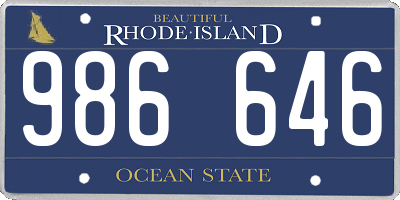 RI license plate 986646