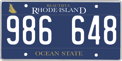 RI license plate 986648