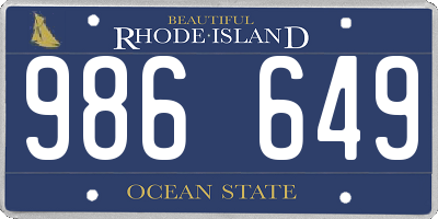 RI license plate 986649