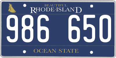 RI license plate 986650