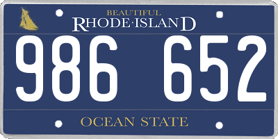 RI license plate 986652