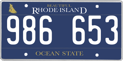 RI license plate 986653