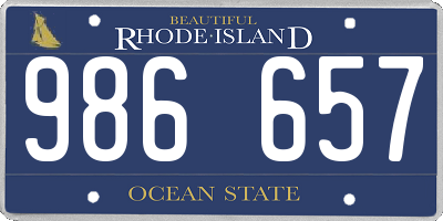 RI license plate 986657