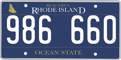 RI license plate 986660