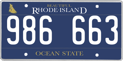 RI license plate 986663