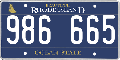 RI license plate 986665