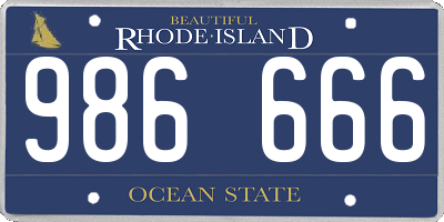 RI license plate 986666