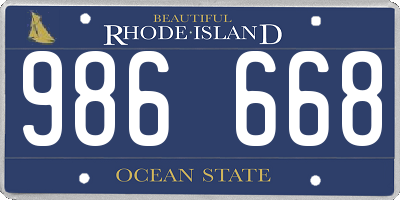 RI license plate 986668