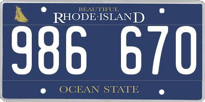 RI license plate 986670