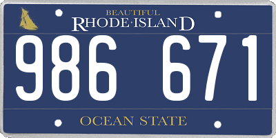 RI license plate 986671