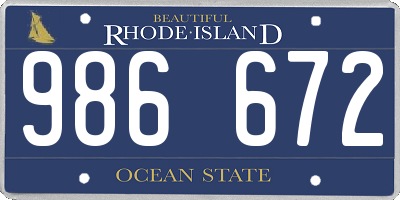 RI license plate 986672