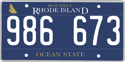 RI license plate 986673