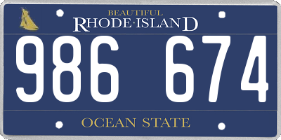 RI license plate 986674