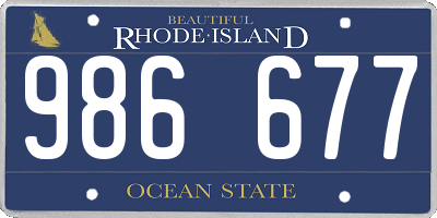 RI license plate 986677