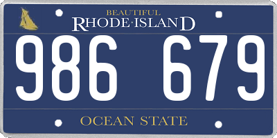 RI license plate 986679