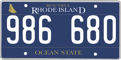 RI license plate 986680