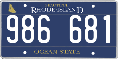 RI license plate 986681