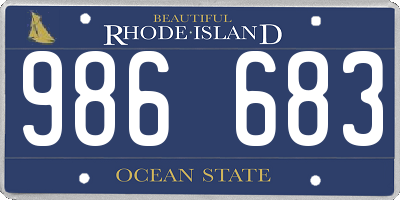 RI license plate 986683