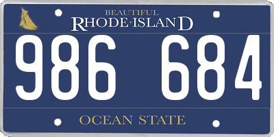 RI license plate 986684