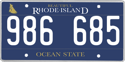 RI license plate 986685